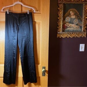 BCBG MAXAZRIA black silky straight leg trousers